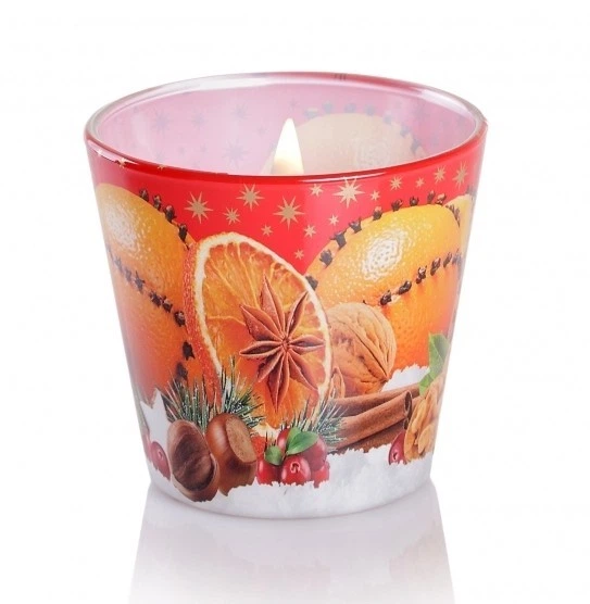 Свічка новорічна ароматизована в склі Bartek Candles Різдвяний апельсин з корицею 115г. - изображение 2