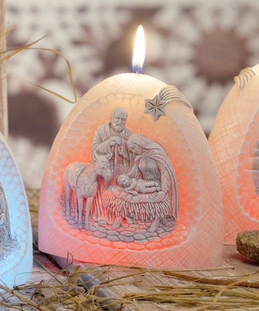 Свічка з діодом Bartek Candles Різдвяна ніч (шопка) - Фото 1 Свічка з діодом Bartek Candles Різдвяна ніч (шопка) - зображення 1