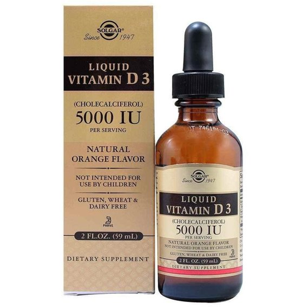 Витамин D Solgar Liquid Vitamin D3 (Cholecalciferol) 5000 IU 59 ml ...