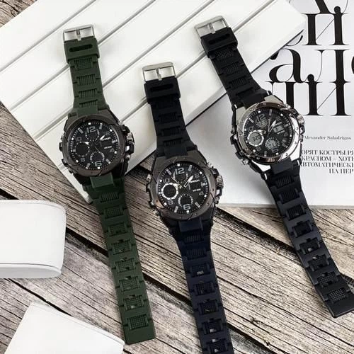 Армейские часы мужские наручные противоударные с подсветкой Sanda 6008 Green-Black - изображение 7