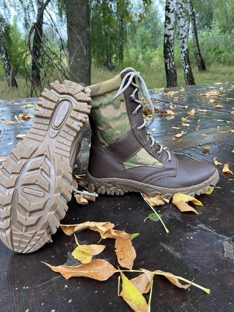 Берці осінні полегшені, взуття для військових KROK BО1, 40 розмір, коричневі, 01.40 - зображення 2