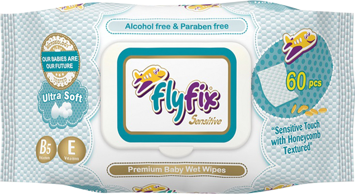 Упаковка детских влажных салфеток FlyFix Sensitive Классические для ...
