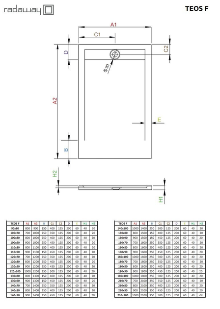 Душовий піддон RADAWAY Teos F 140x80 HTF14080-04 - зображення 2