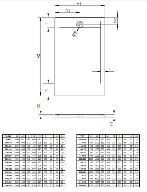 Душевой поддон RADAWAY Teos F 210x70 цвет цемент HTF21070-74 - изображение 3