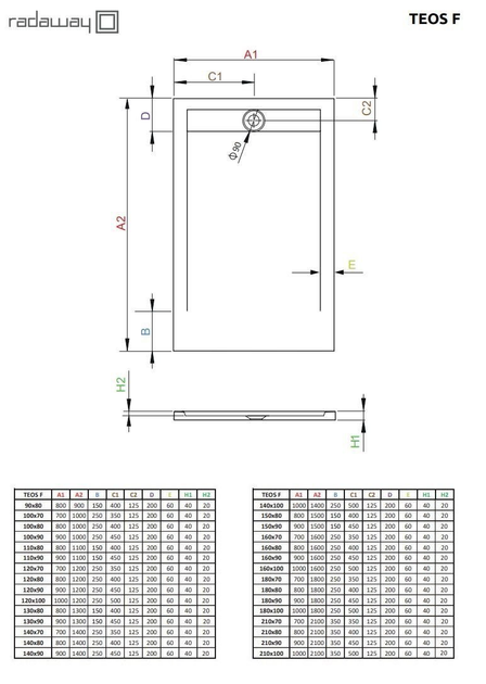 Душевой поддон RADAWAY Teos F 210x100 цвет черный HTF210100-54 - изображение 2