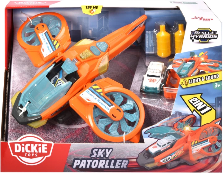 Zestaw do zabawy Dickie Toys Air Patrol Hybrydowy pojazd ratunkowy z efektami dźwiękowymi i świetlnymi 1 samochód z akcesoriami (SBA203794000) - obraz 2