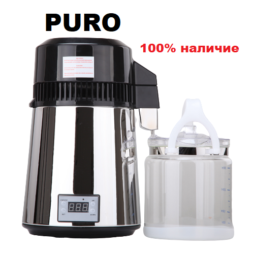 Дистиллятор спиртовой PURO (1 л/ч, цифровой, н/ж корпус, стеклянный сосуд) - Фото 2 Дистиллятор спиртовой PURO (1 л/ч, цифровой, н/ж корпус, стеклянный сосуд) - изображение 2
