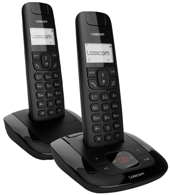 Стаціонарний бездротовий телефон Logicom Lola 255T Duo Noir Dect 2 трубки - зображення 2