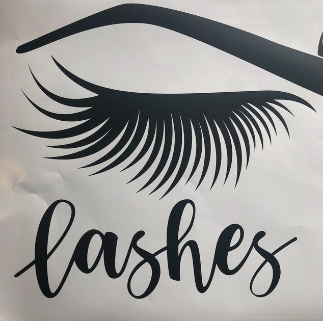 Вінілова наклейка Brows and Lashes (погляд вії брови дівчина декор салону краси) матова 850х1200 мм - зображення 3