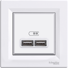Розетка USB 2,1A Белая Asfora Schneider Electric, EPH2700221 - изображение 2