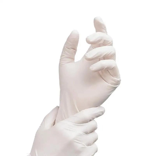 Латексні рукавиці одноразові оглядові Medicom SafeTouch® E-Series опудрені розмір M 500 шт. Білі - изображение 2