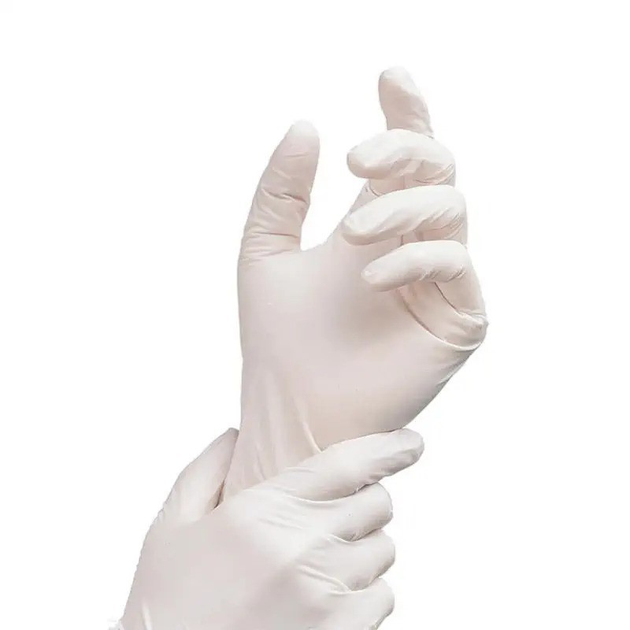 Латексні рукавиці одноразові оглядові Medicom SafeTouch® E-Series опудрені розмір M 1000 шт. Білі - зображення 2