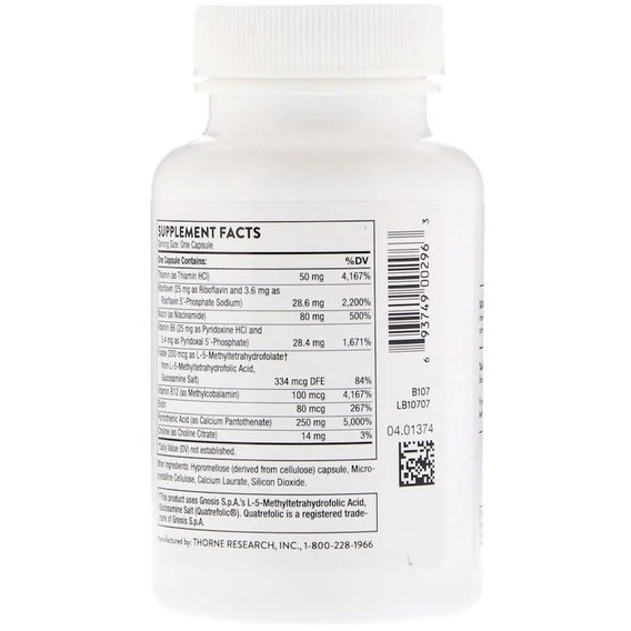 В комплекс Thorne Research Stress B-Complex 60 Veg Caps - изображение 2