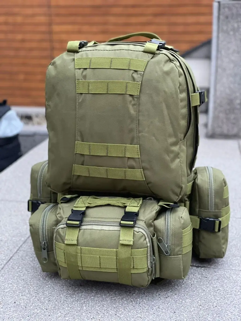 Рюкзак тактический с подсумками Eagle B08 55 литр Green Olive - изображение 3