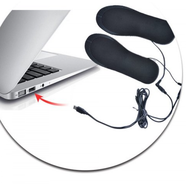 Теплые Стельки usb с подогревом Нагревательные элементы USB для ног универсальные обрезные Черные - изображение 3