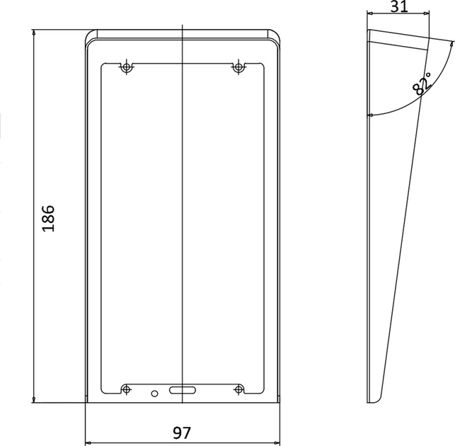 Козирок для врізного монтажу DS-KABV8113-RS/Flush - зображення 2