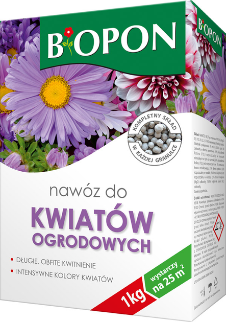 Удобрение гранулированное BIOPON для садовых цветов 1 кг (5904517062399) 
