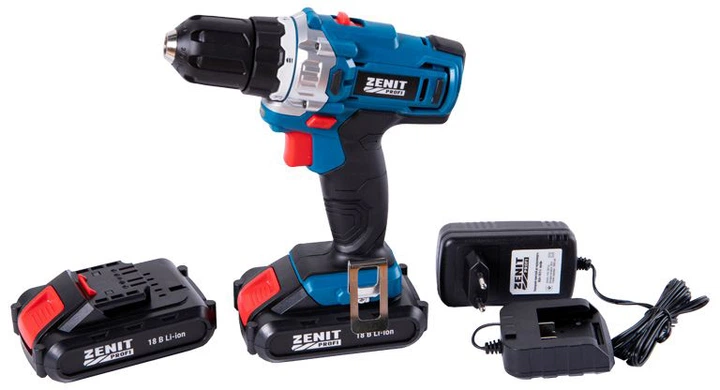 Аккумуляторный шуруповерт Зенит Профи ЗША-18/2 Li (850855