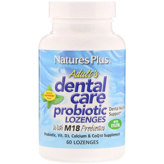Пробиотик Nature's Plus Adult's Dental Care Probiotic 60 Lozenges Natural Peppermint Flavor NAP-04383 - изображение 2