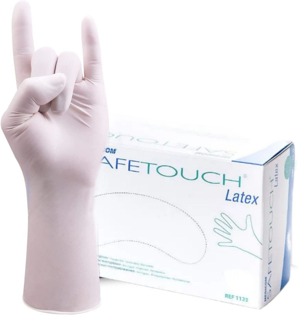 Латексні рукавички Medicom SafeTouch® Strong одноразові текстуровані без пудри розмір XS 500 шт. Білі (5,5 г.) - изображение 1
