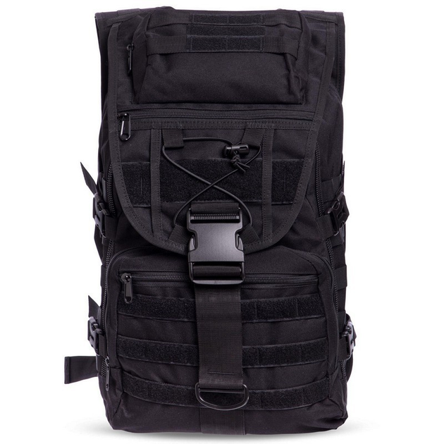 Штурмовой тактический рюкзак армейский военный походный для охоты 23 литра 45 х 32 х 15,5 см SILVER KNIGHT черный АН9900 - изображение 2