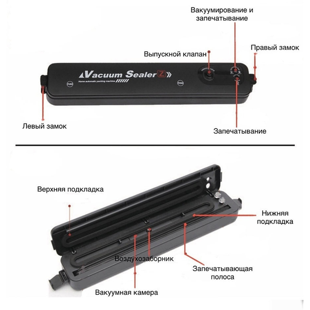 Вакуумный упаковщик вакууматор для еды Vacuum Sealer Z - изображение 2