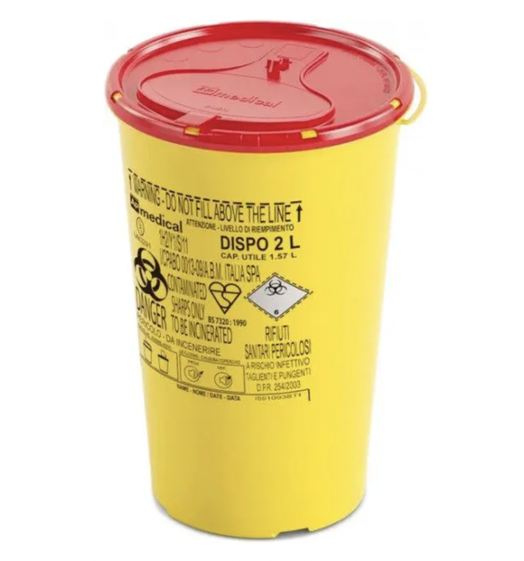 Контейнер для сбора игл и мед. отходов AP Medical DISPO емкость 2 л. с PP, круглый (00282) - изображение 1