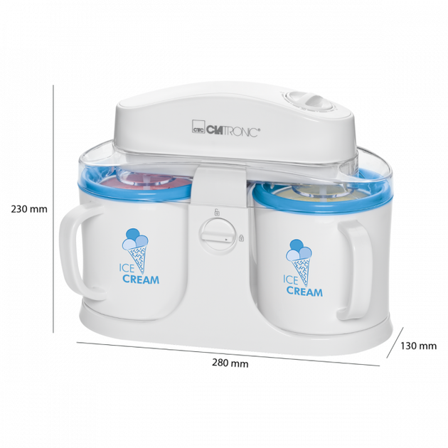 Автоматическая мороженица CLATRONIC ICM 3650 аппарат для приготовления мороженного бытовой с двумя чашами - изображение 5