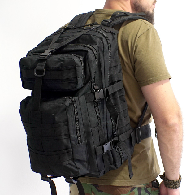 Тактический военный рюкзак MALATEC 40 литров черный - изображение 1