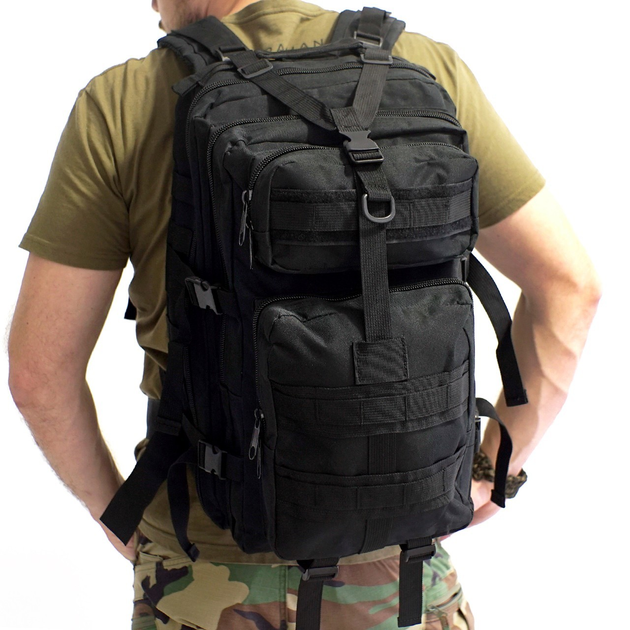 Тактический военный рюкзак MALATEC 40 литров черный - изображение 2