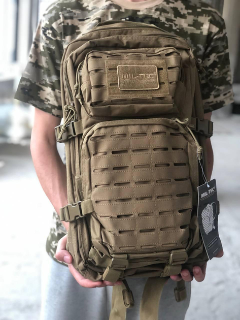 Военный тактический штурмовой рюкзак MIL-TEC из Германии койот для военных ЗСУ - изображение 1