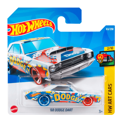 Машинка Базовая Hot Wheels '68 Dodge Dart HCW34 Art Cars White 1шт