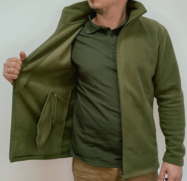 Тактична флісова кофта, хакі. Розмір: 56 (3XL). БРОНЕВІЙ - зображення 1