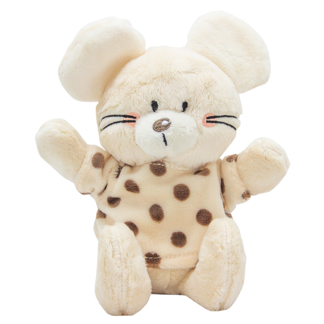 Мягкая игрушка - мышка в кофточке,15 см, белый, мех искусственный ...