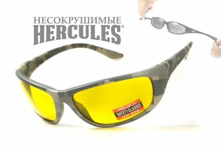 Очки защитные открытые Global Vision Hercules-6 Digital Camo (yellow) желтые - изображение 1