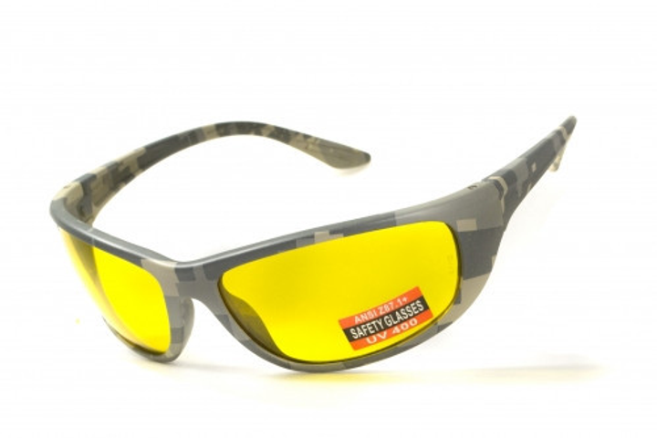 Окуляри захисні Global Vision Hercules-6 Digital Camo (yellow) жовті - зображення 2