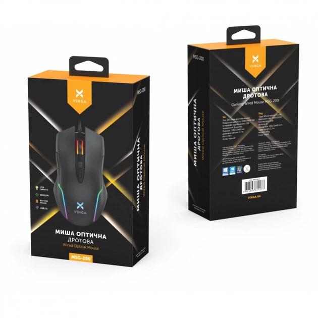 Мышка Vinga MSG-200 Black - Фото 7 Мышка Vinga MSG-200 Black - изображение 7