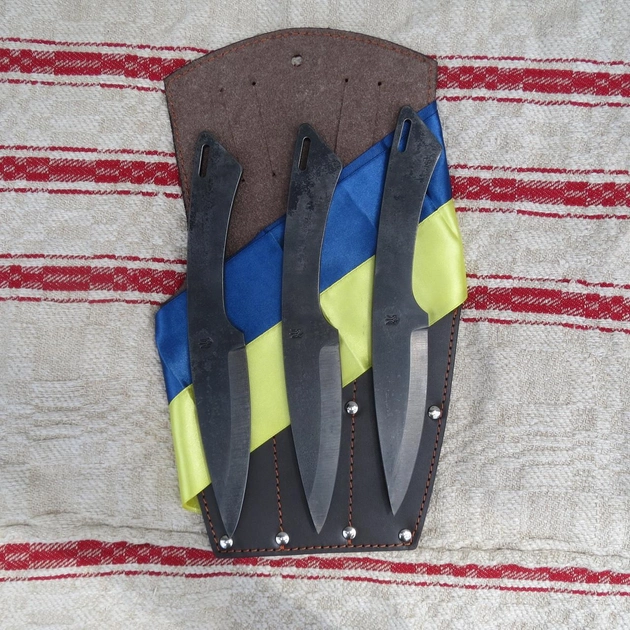 Набір ножів метальних "Скорпіон" ручної роботи з чохлом - зображення 1