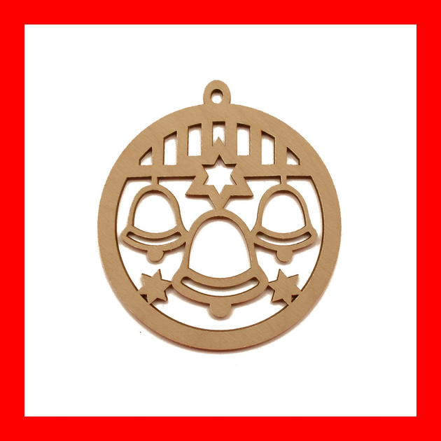 Елочная Игрушка из МДФ "Колокольчики в Шаре" Новогоднее Украшение на ...