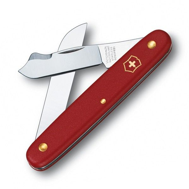 Складной швейцарский садовый нож два лезвия Victorinox Vx39045 Garden 100 мм красный - изображение 1