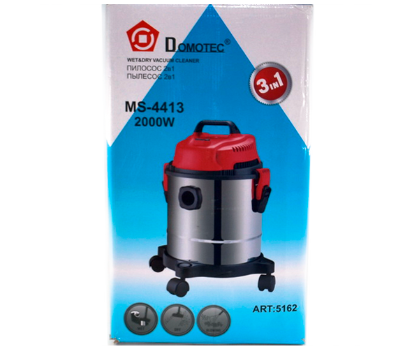Пилосос миючий 2в1 (професійний) 18 л Domotec MS-4413 сріблясто-червоний 2000W (MS 4413_1871) - Фото 6 Пилосос миючий 2в1 (професійний) 18 л Domotec MS-4413 сріблясто-червоний 2000W (MS 4413_1871) - зображення 6