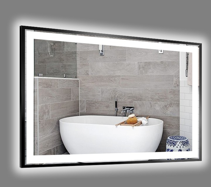 Зеркало Diamond с LED-подсветкой в черной раме (1000 х 900) – фото ...