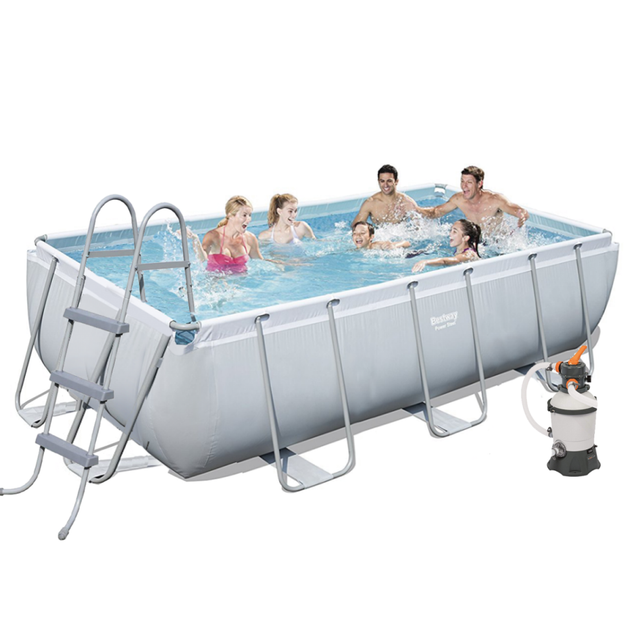 Каркасний басейн, 6478 л 404х201х100 см Bestway Сірий 000217674 - зображення 3