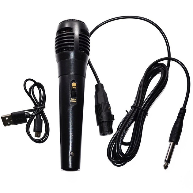 Портативна Bluetooth колонка KIMISO 805QS 8" BASS бумбокс валіза з різнобарвним LED підсвічуванням та дротовим мікрофоном - зображення 6
