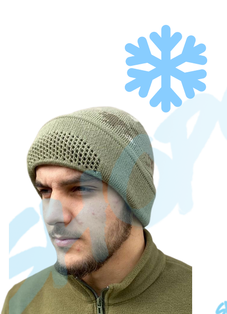 Шапка балаклава 2в1 зимняя тактическая цвет олива, зимова шапка балаклава тактична, універсальній розмір, Bounce BLK2-4118 - изображение 2