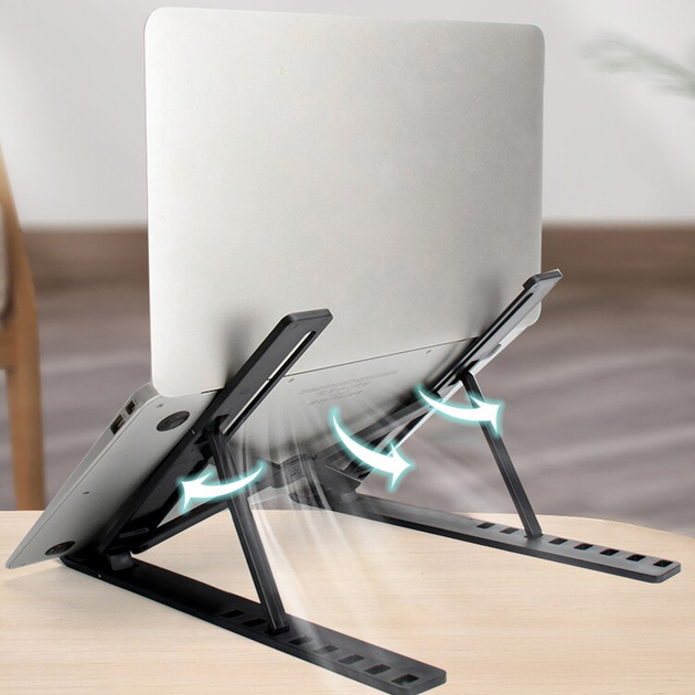 Регулируемая складная подставка для ноутбука LAPTOP STAND (черная ...