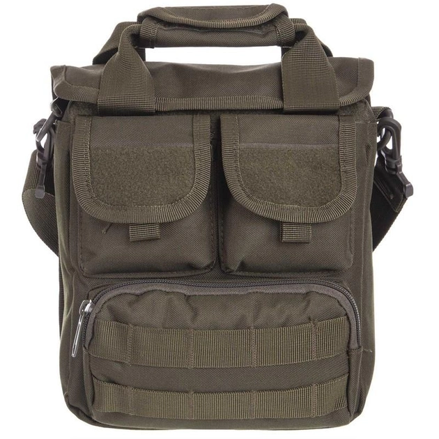 Тактическая сумка однолямочная через плечо SILVER KNIGHT Оксфорд 22,5 x 28 x 6,5 см Оливковый (TY-9393) - изображение 2