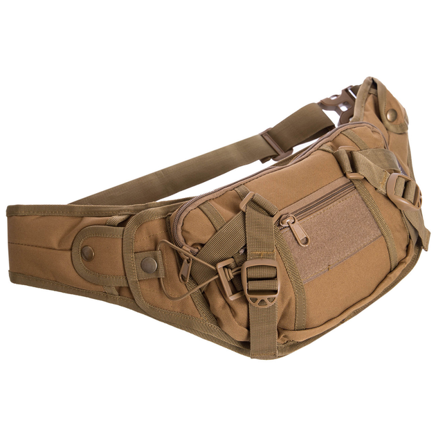 Маленькая поясная тактическая сумка бананка на пояс через плечо военная SILVER KNIGHT Хаки (175) - изображение 1