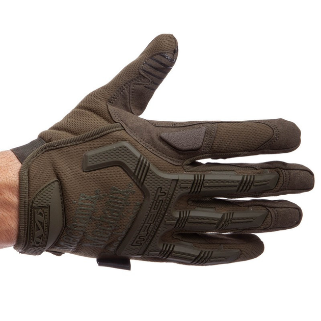 Тактические перчатки военные с закрытыми пальцами и накладками Механикс MECHANIX MPACT Оливковый (BC-5622) XL - изображение 2