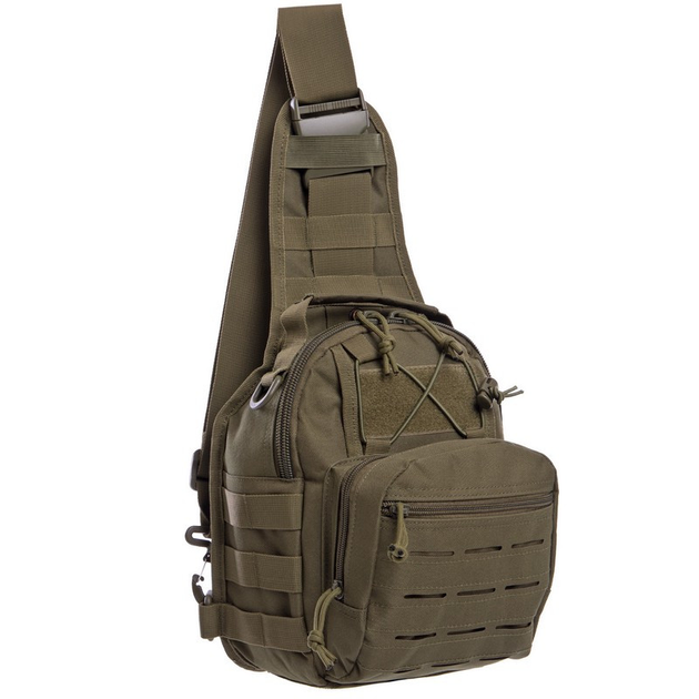 Тактичний рюкзак з однією лямкою SILVER KNIGHT Сумка слінг Поліестер 30 х 23 х 15 см (YQS-099) Хакі - зображення 1